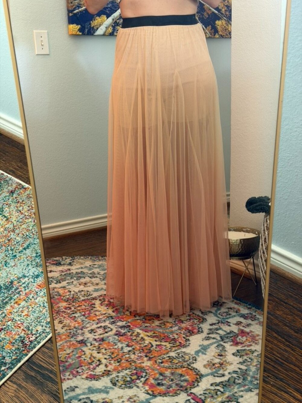 Free People FP One Rhea Tulle Maxi Skirt – Sunset Ombre – Size Large - Picture 5 of 16